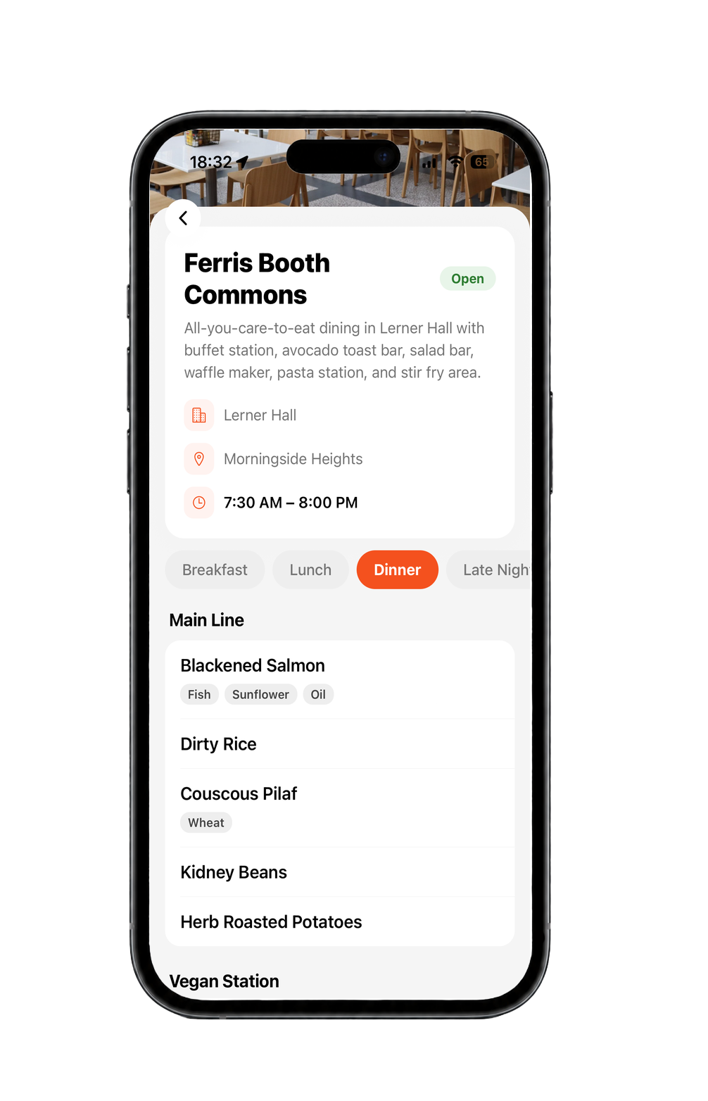 Vittles app — Explore Menus