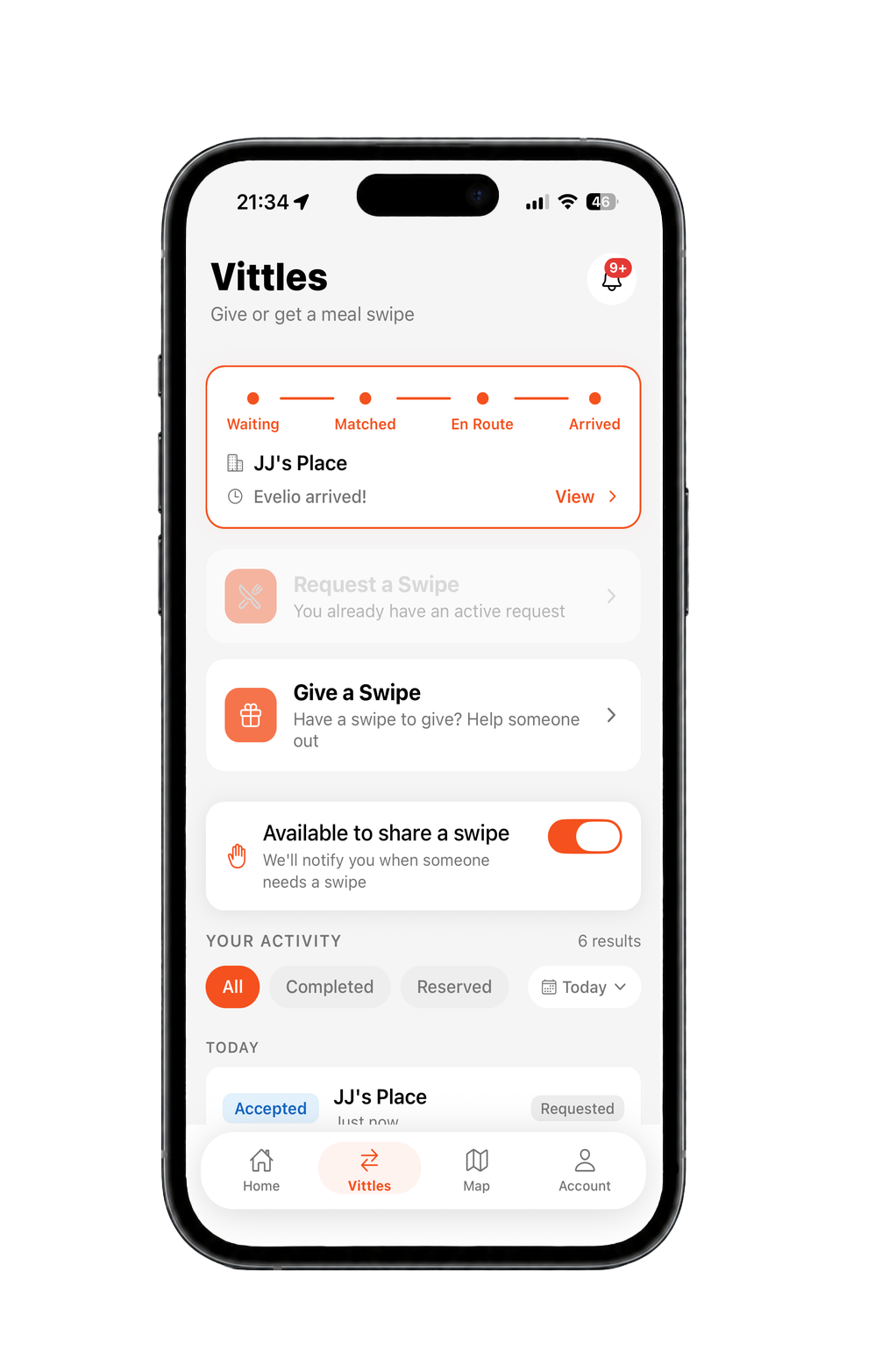Vittles app — Track Match